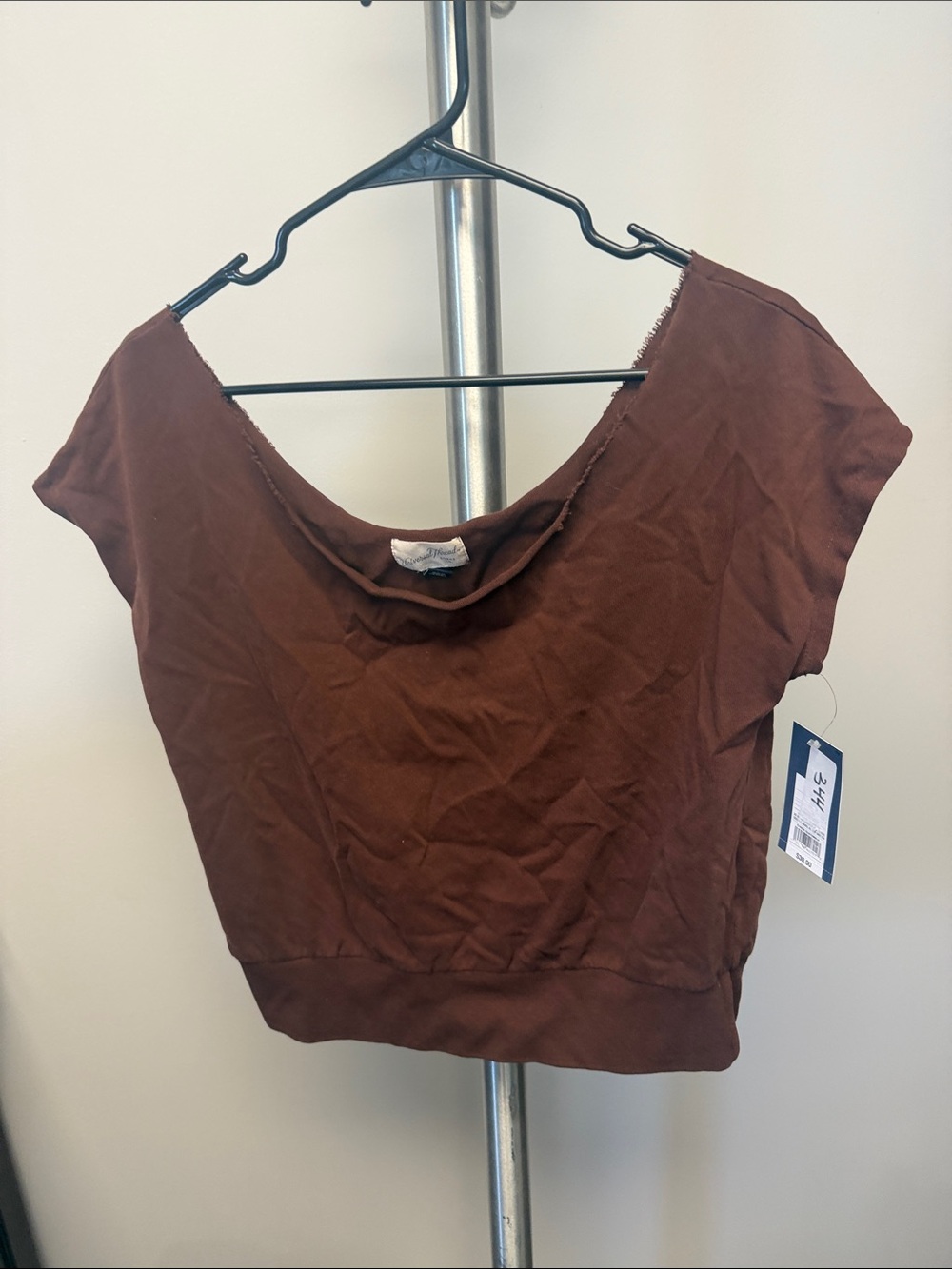 Universal Thread Brown Scoop Neck Crop Top